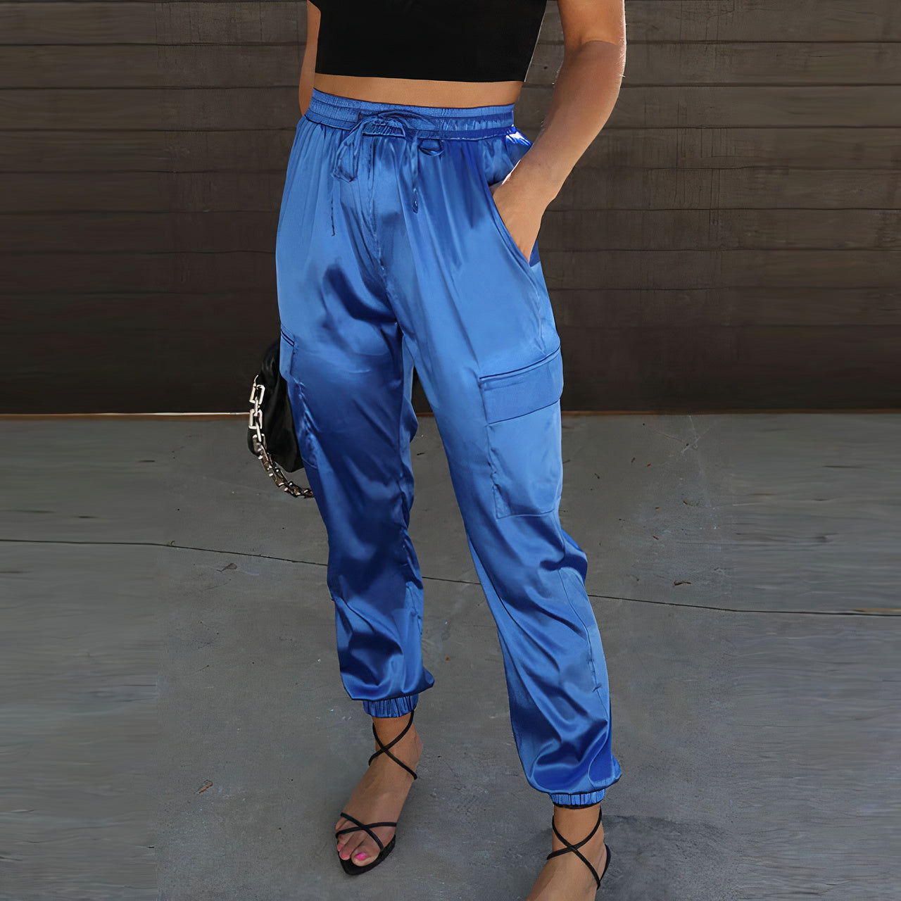 Daniela® | Elegant Cargo Trousers With A Satin Shimmer