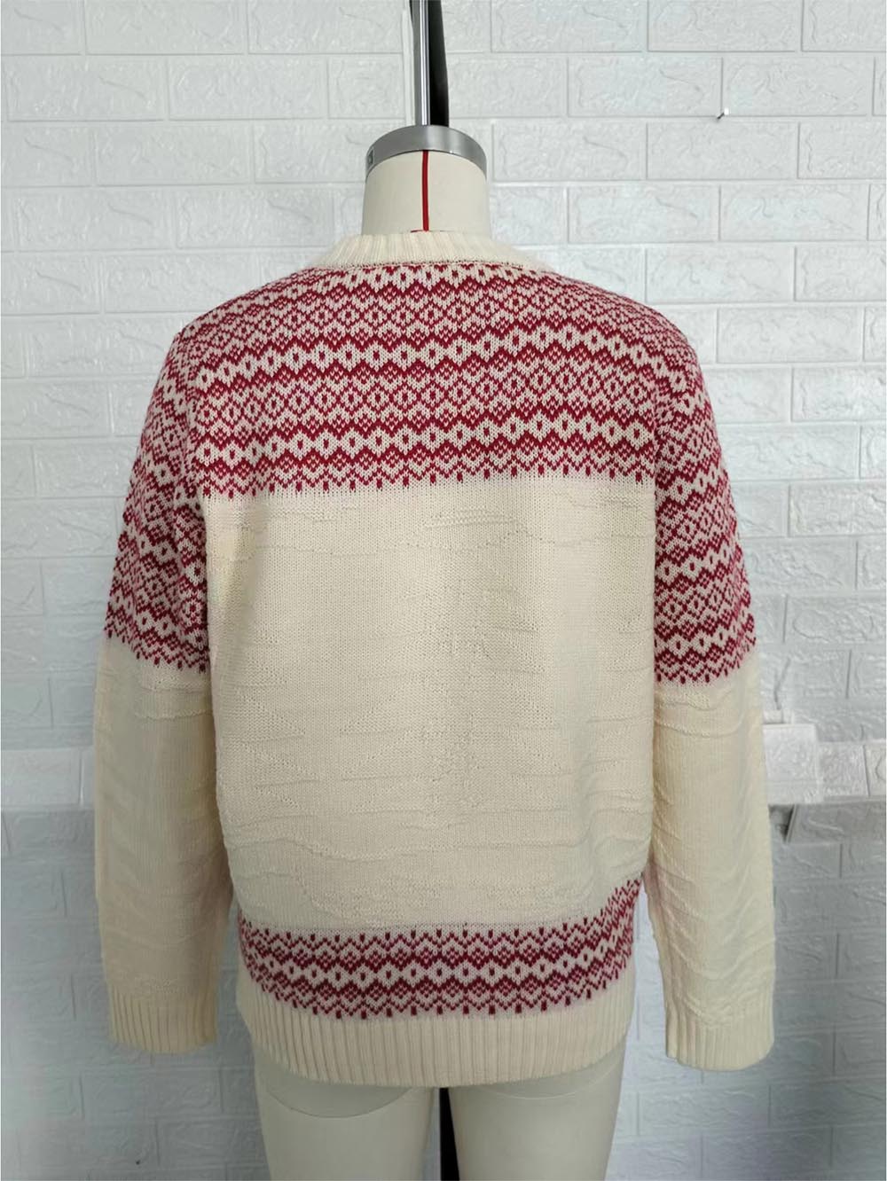 Delia® | Ugly Christmas sweater with reindeer sequin embroidery
