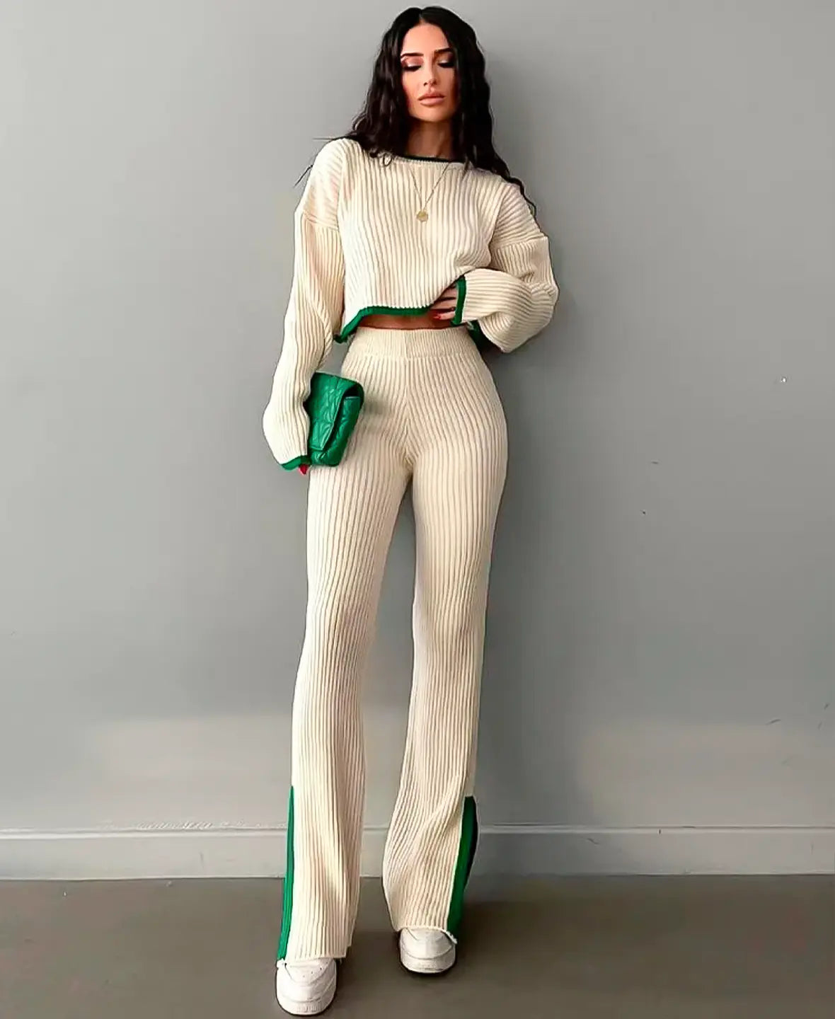 Astrid® | Ribbed crop knit set