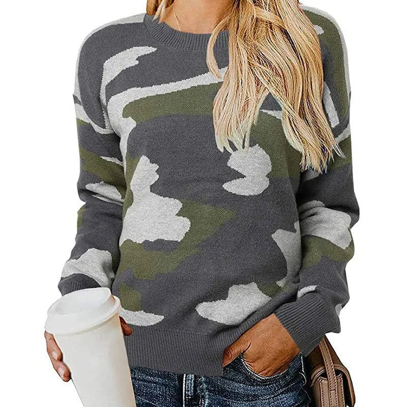 Chloe® | Knitted sweater with leopard camouflage