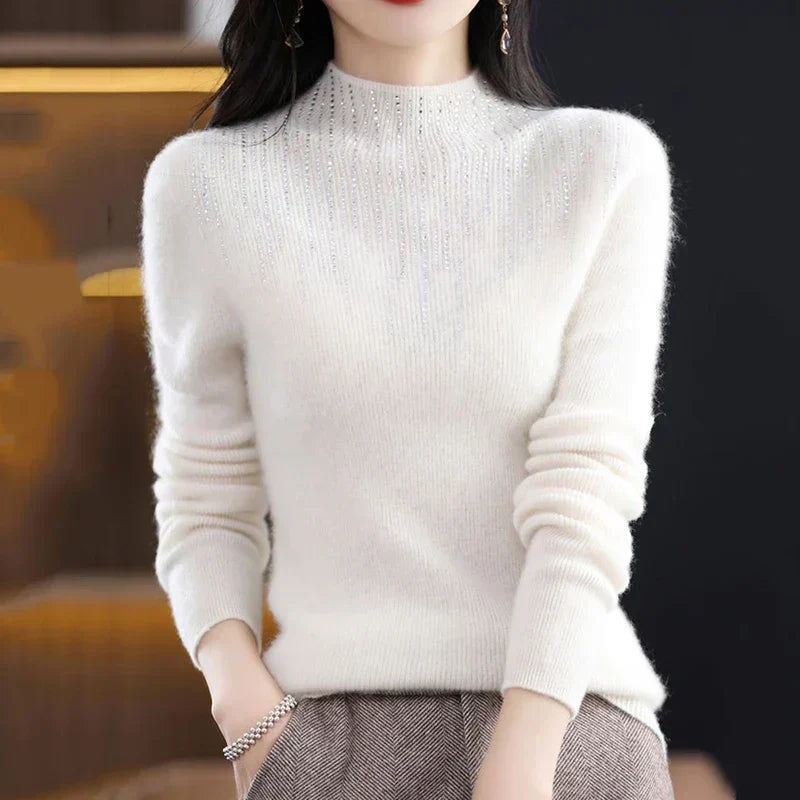 Beata® | Elegant alpine turtleneck sweater with crystals