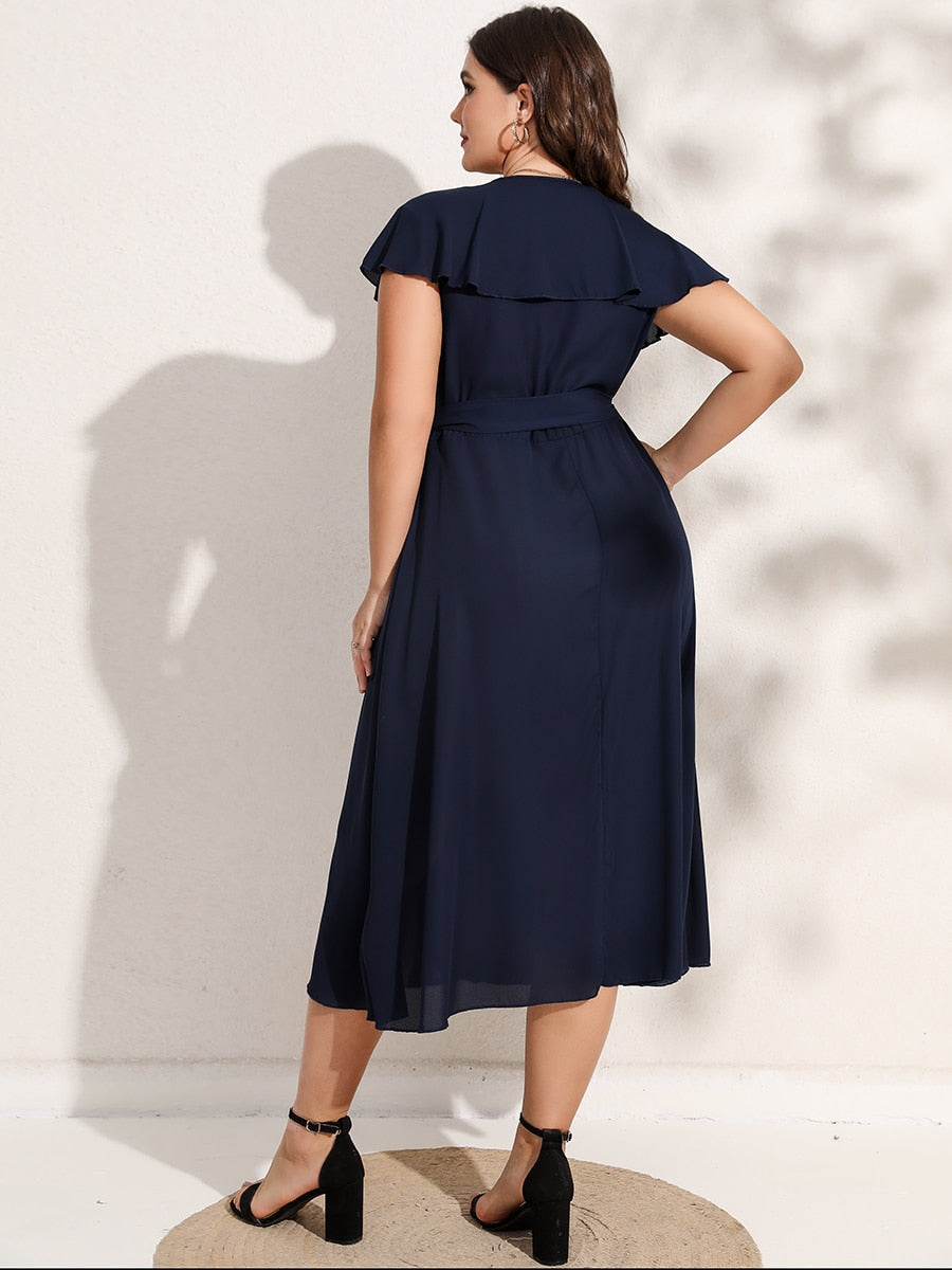 Beatriz® | Short sleeve V-neck wrap dress for women