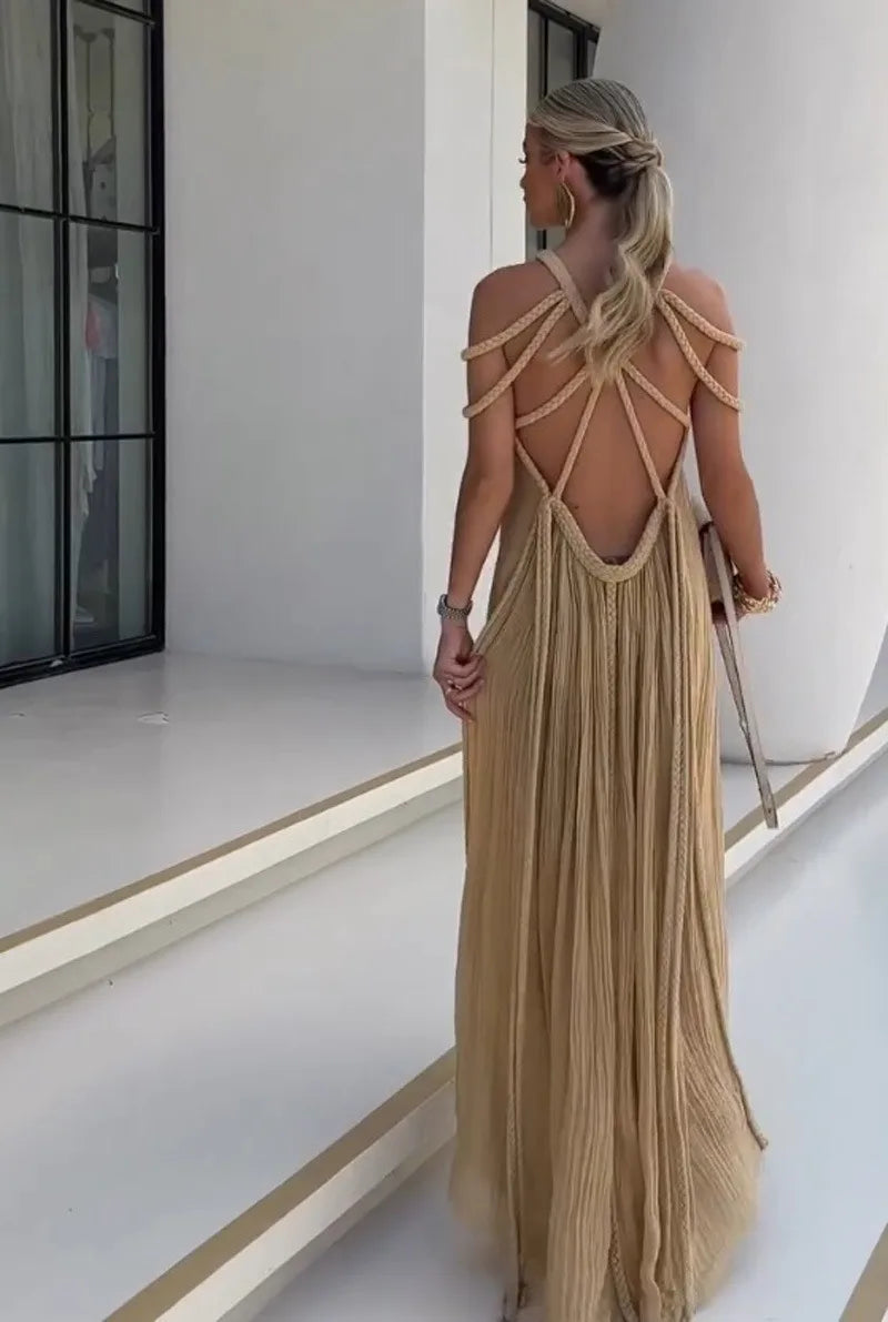 Brenda® | Long sleeveless and backless dress