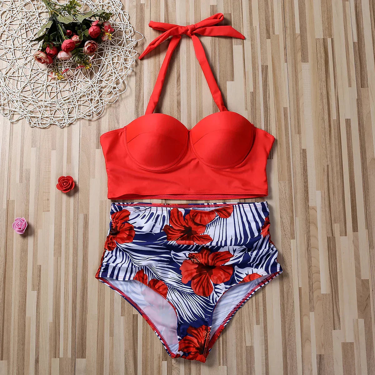 Brenda® | Up Top With High-Waisted Floral Shorts