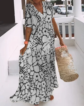 Elena® | Loose printed V-neck dress