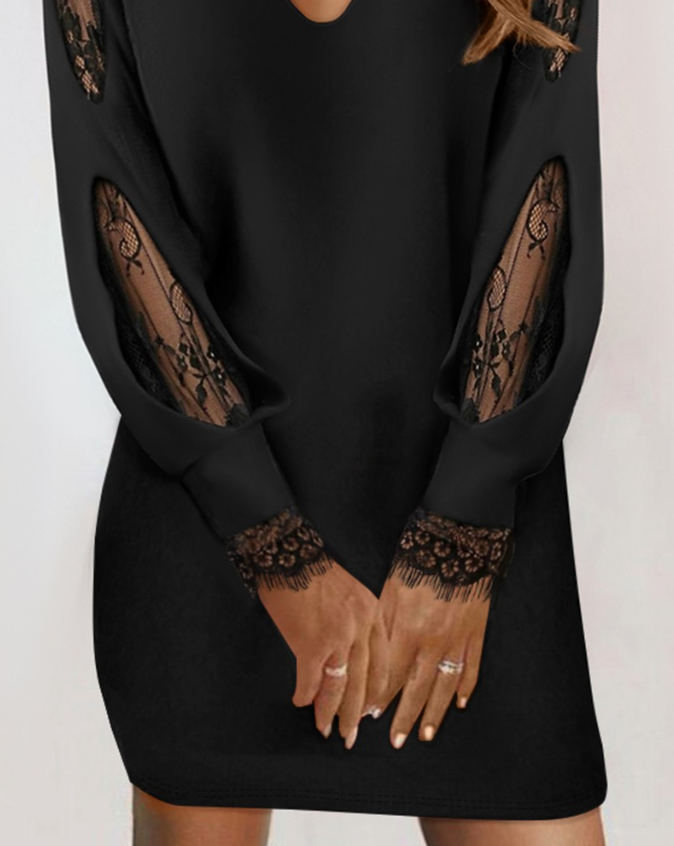 Ana María® | Casual short dress with lace trim