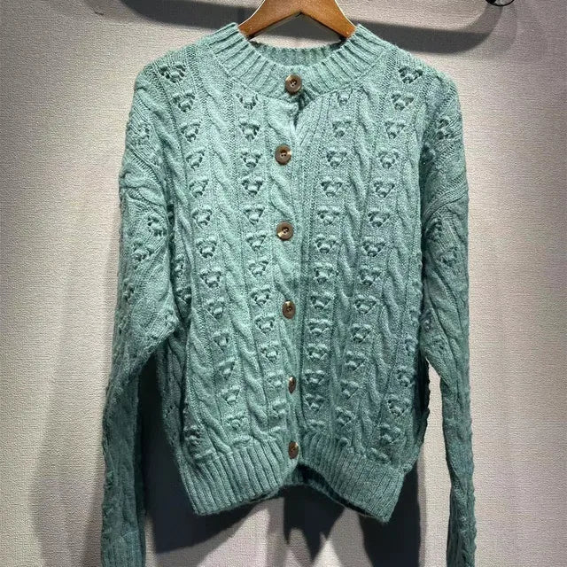 Brigitte® | Retro wool blend cardigan for women