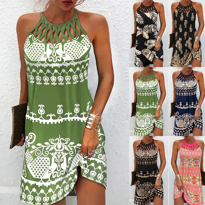 Amparo® | Printed Dress With Halters