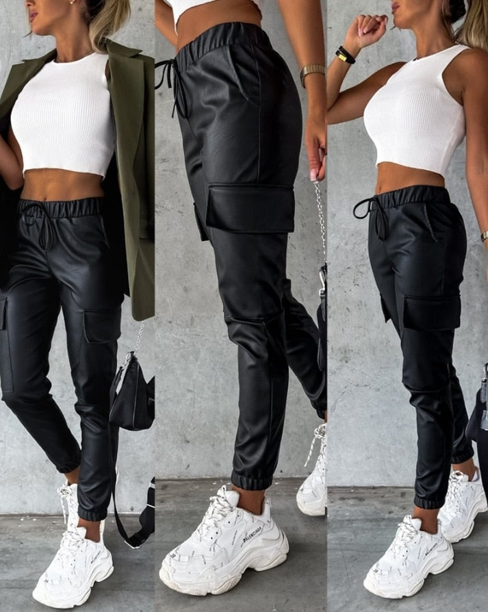 Bari® | Cargo Pant Cargopant In Lederoptik
