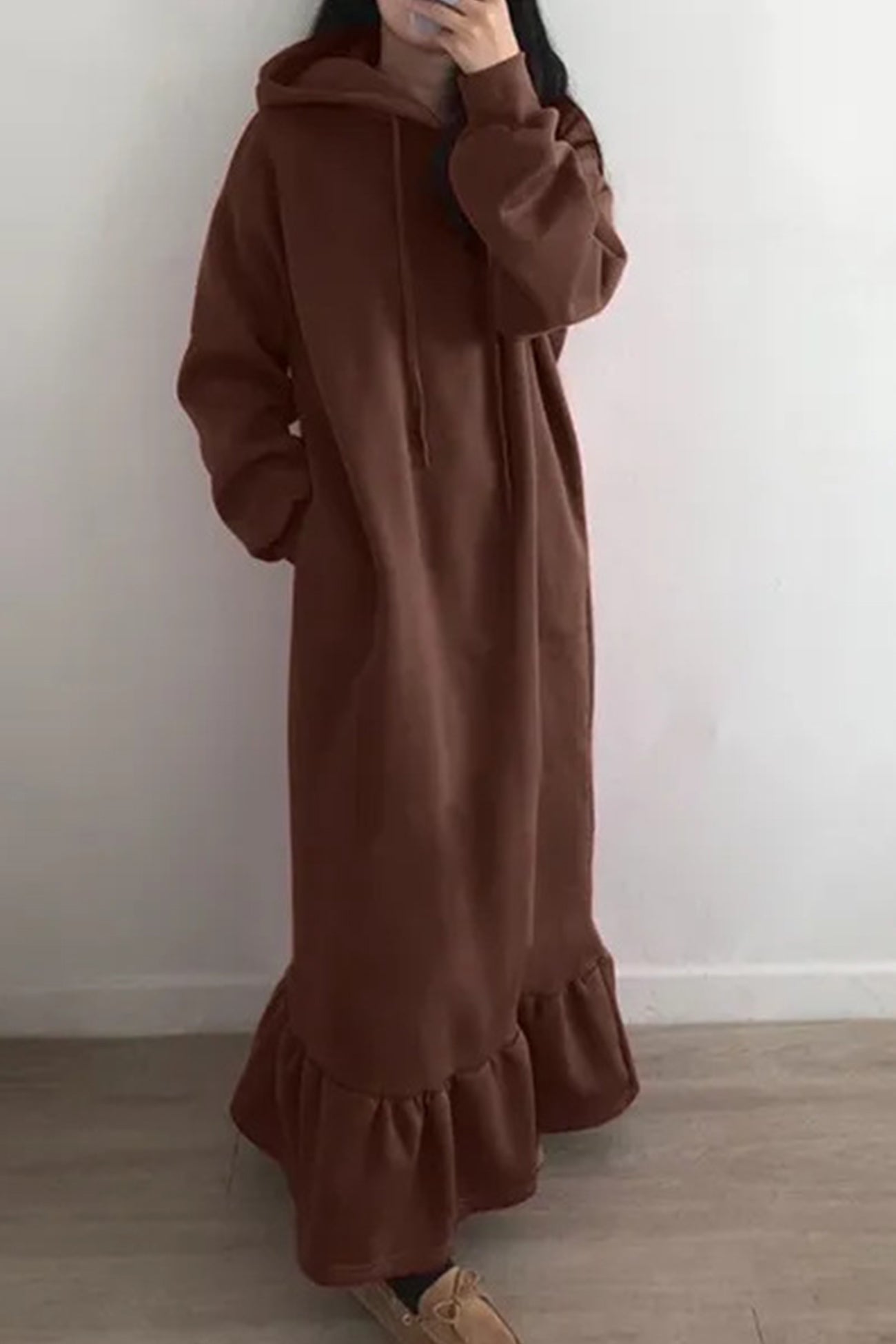 Bettina® | Solid fishtail hoodie sweatshirt dress