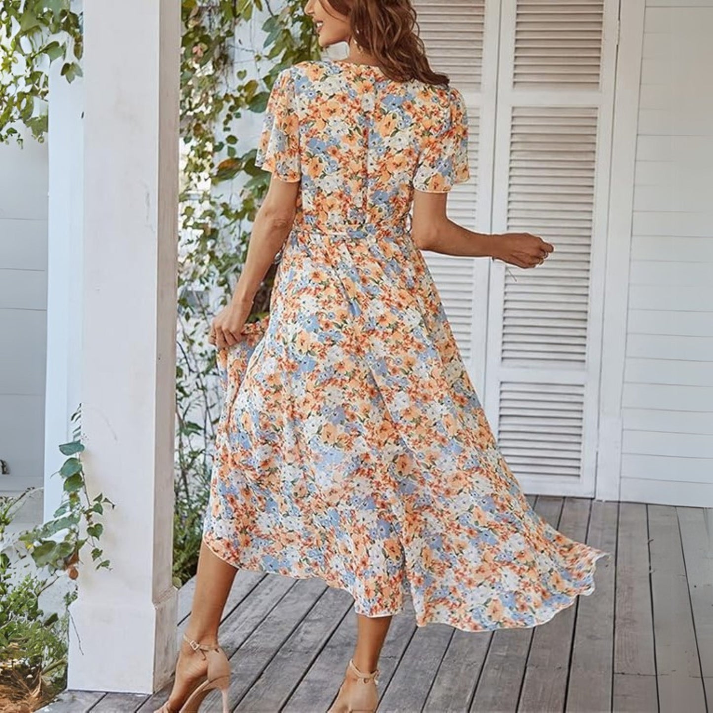 Ariadna® | Women's bohemian floral print midi dress