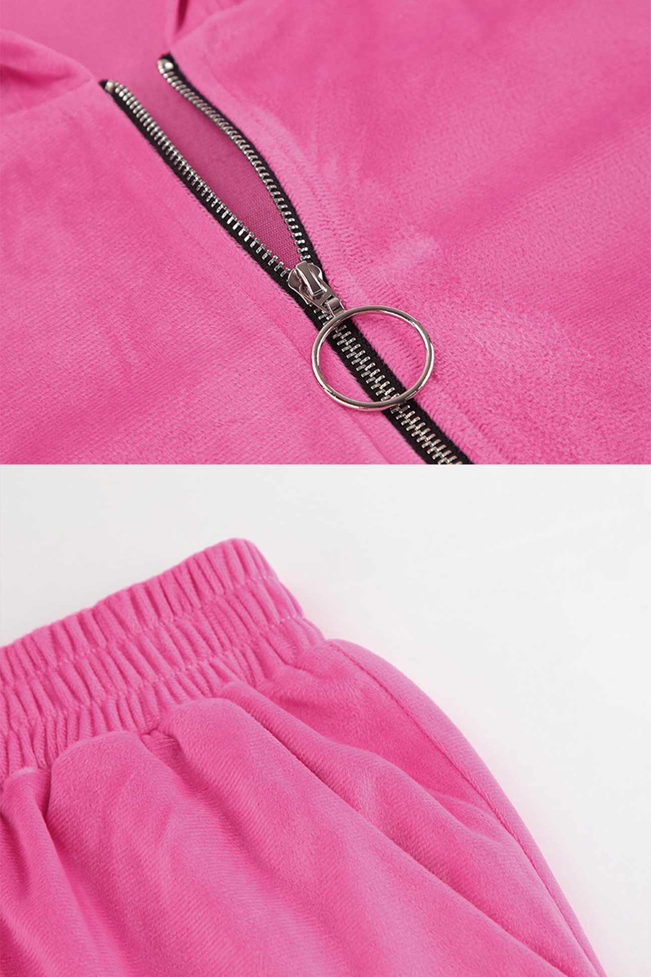 Celia® | Two-piece velvet set with hood and zip pocket