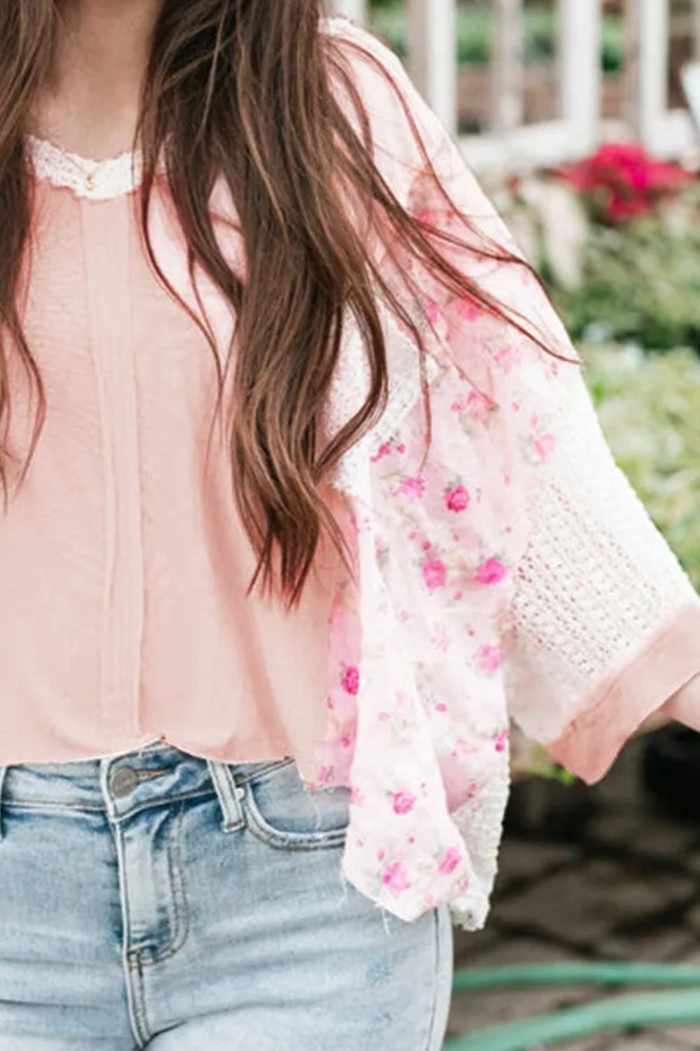 Cornelia® | Blouse with three quarter sleeves and V-neck