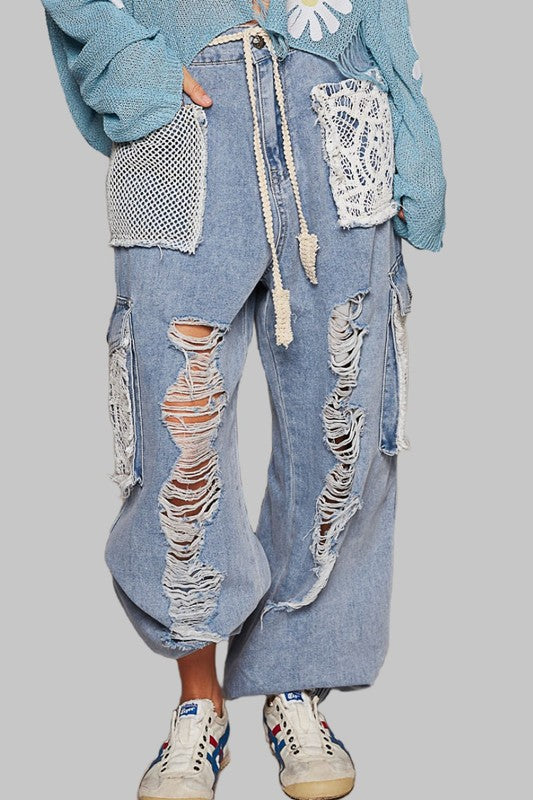 Dafne® | Crocheted patch for distressed washed jeans