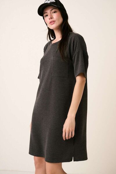 Delilah® | Urban ribbed t-shirt dress with short sleeves