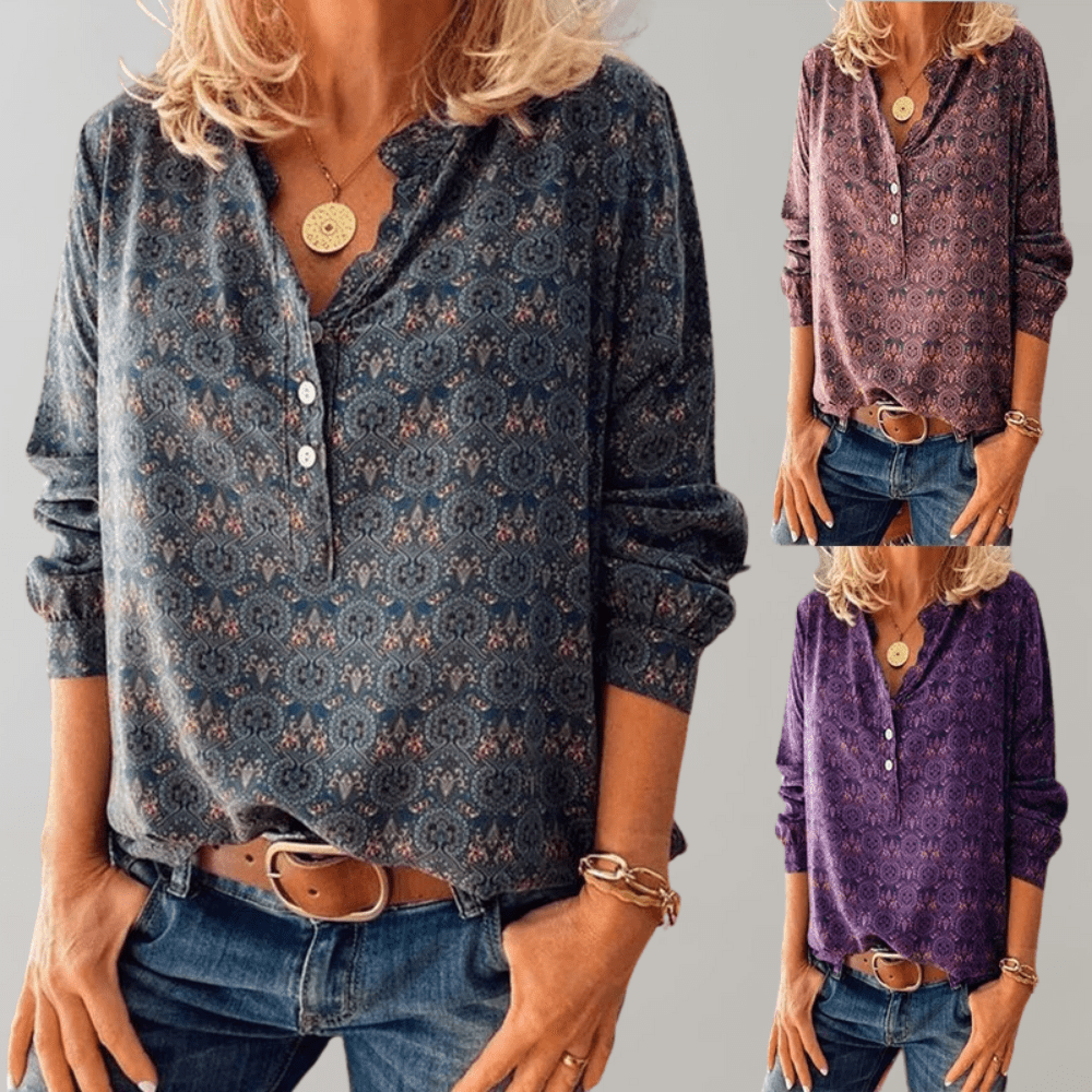 Celia® | Elegant Vintage Cotton Blouse In A Classic Style