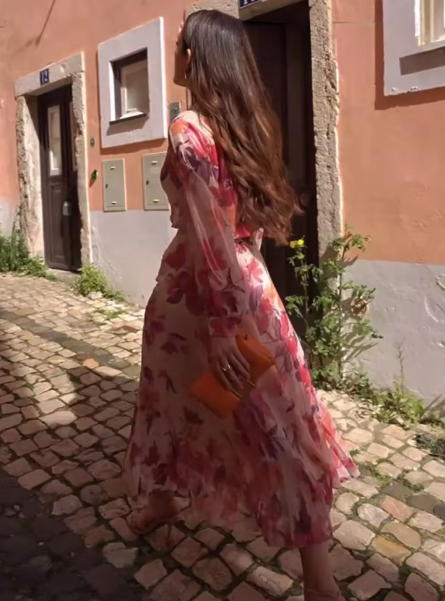 Claudia® | Chic set of printed blouse and skirt for women