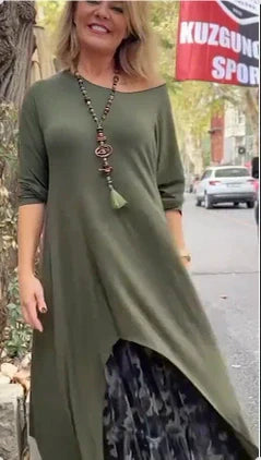Cinthia® | Casual long-sleeved dress with irregular hem