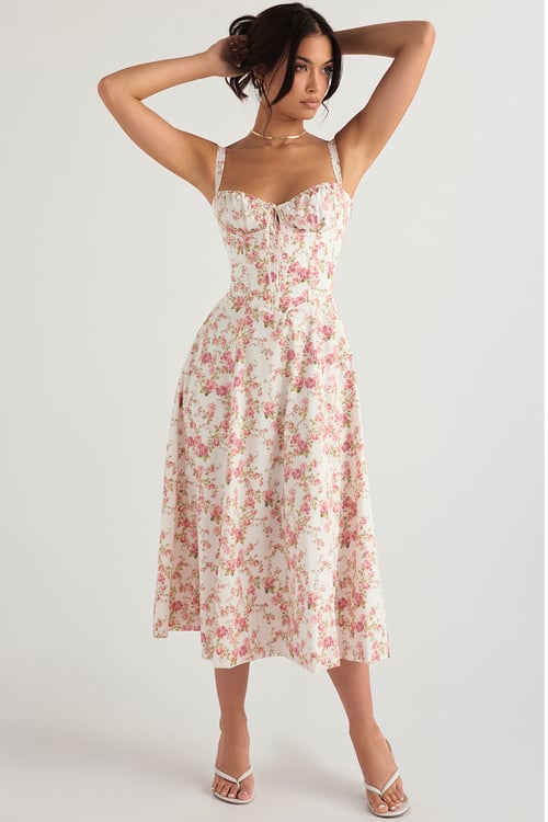 Cecilia® | Elegant Bustier Summer Dress With Print