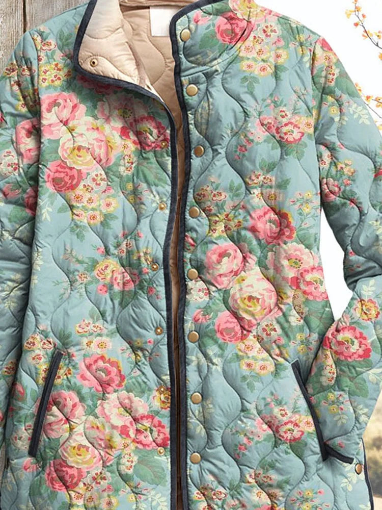 Antonella | Women's jacket with beautiful floral pattern, quilted