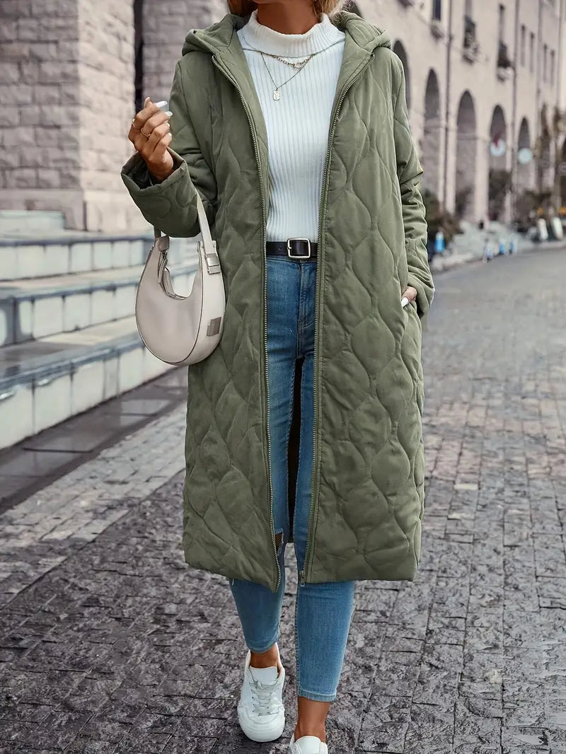 Edurne® | Long-sleeved, padded cotton coat with hood