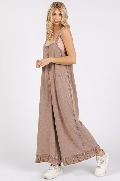 Camila® | Wide leg jumpsuit with ruffle hem and pockets
