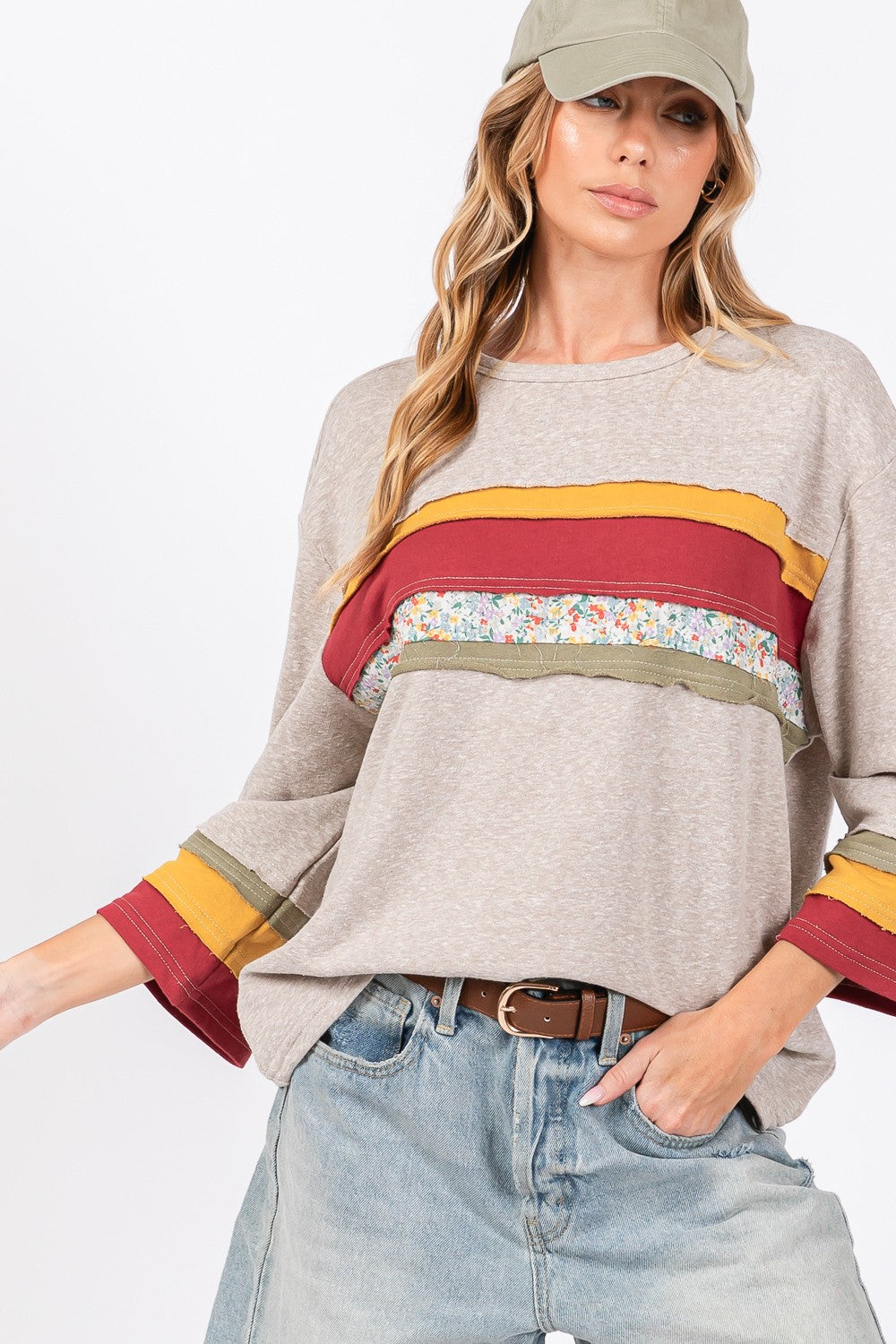Edith® | French terry color block t-shirt