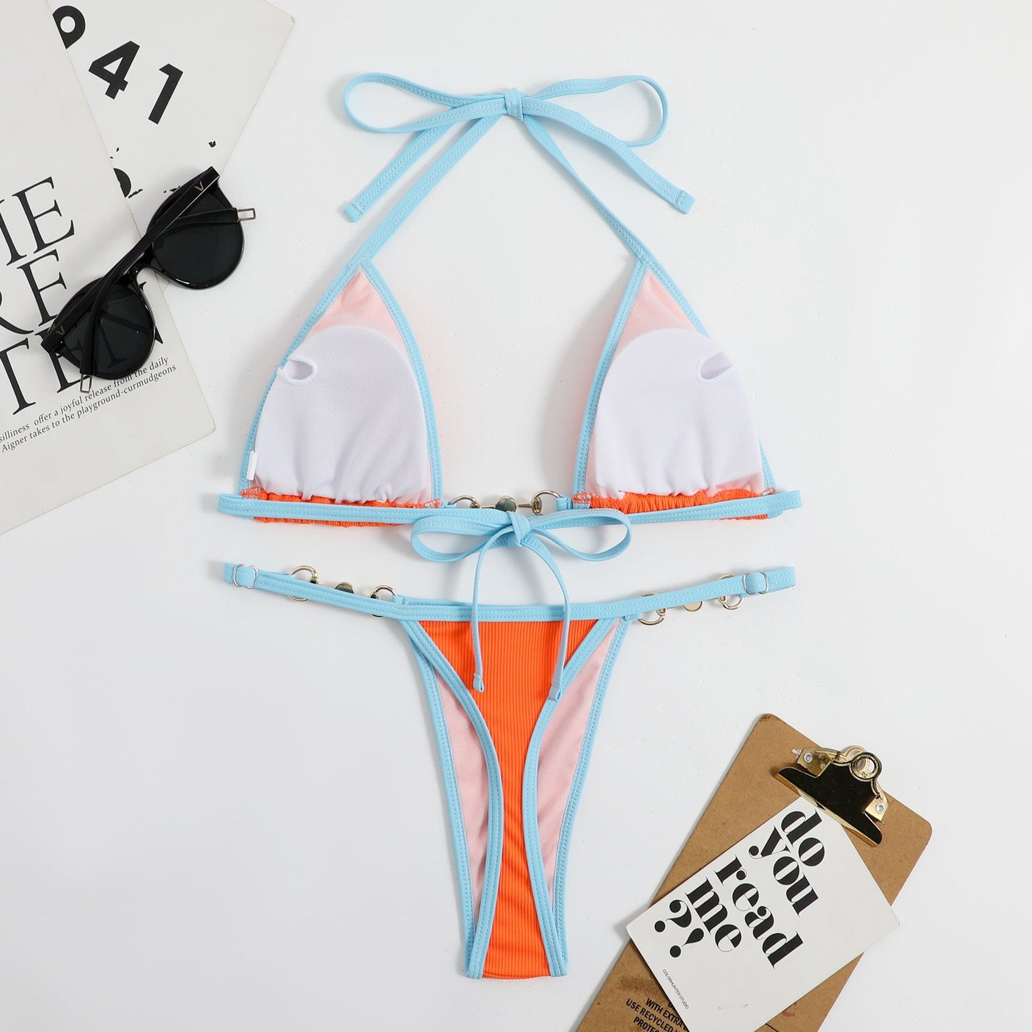 Bronwyn® | Brazilian bikini bottom and triangle top, Pink Edition