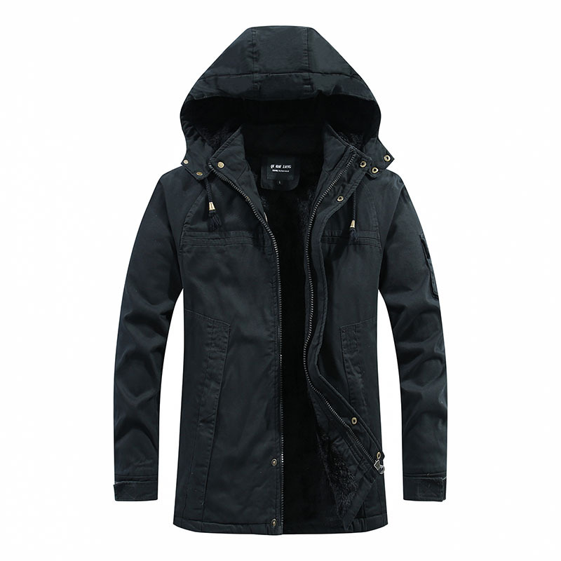 Men’s Hooded Coat – Relaxed Fit – Sherpa Lined – Zipper Closure – Utility Pockets