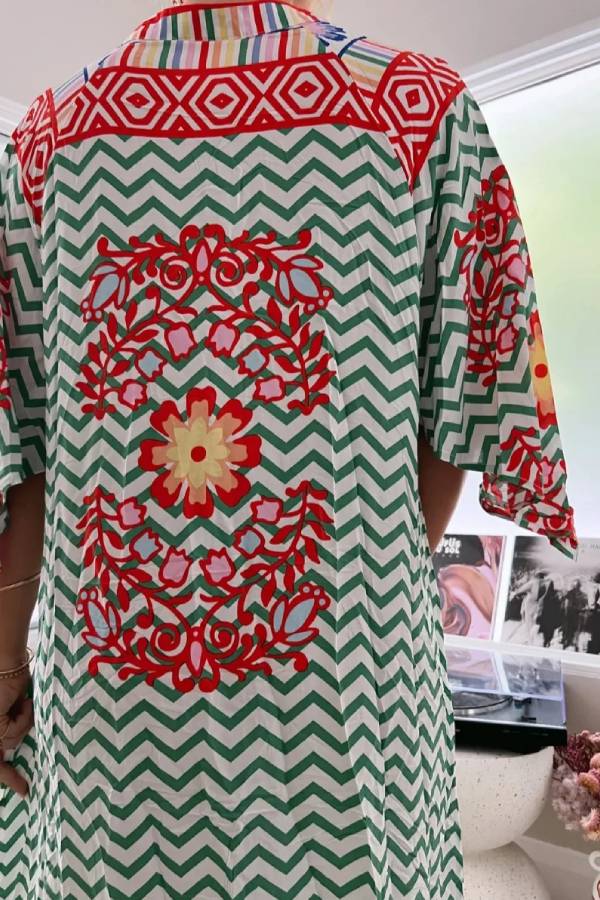 Amelia® | Forest wave totem print dress