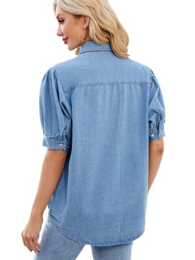 Bonnie® | Denim shirt with collar and buttons