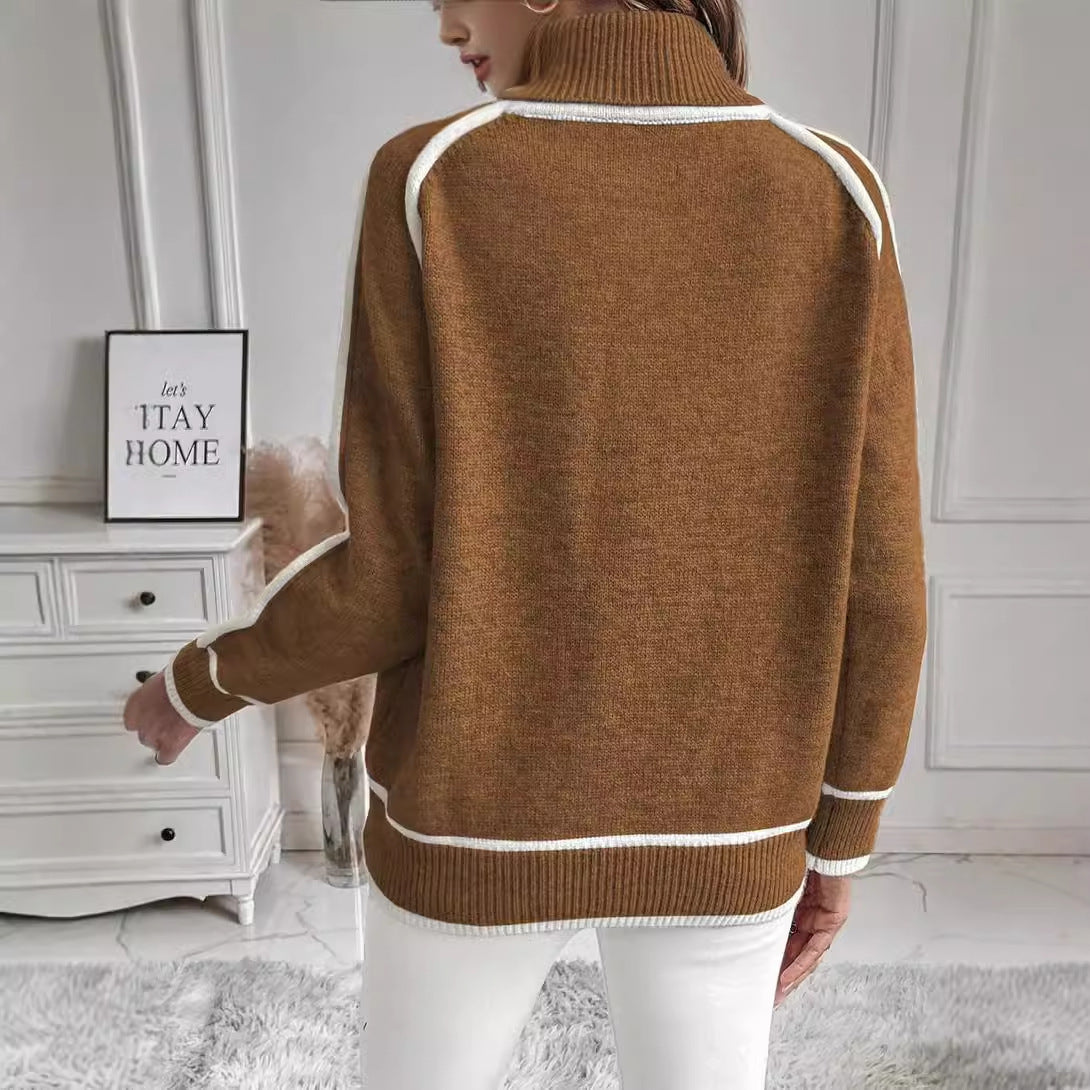 Cecilia® | High collar women's fashion knitted top autumn winter