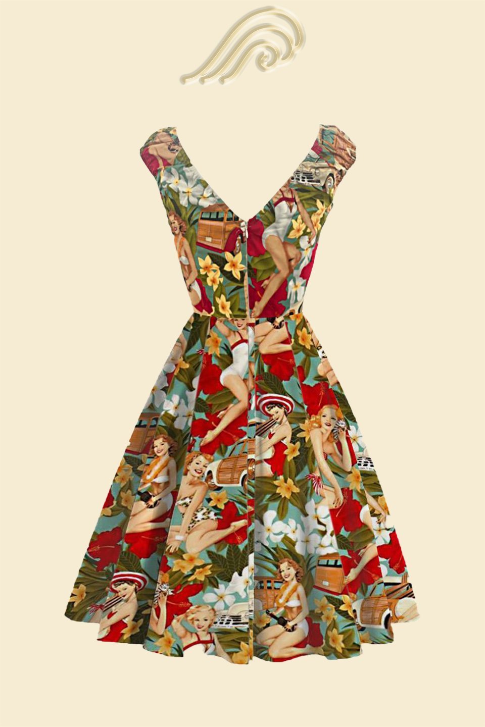 Catalina® | Retro printed A-line midi dress