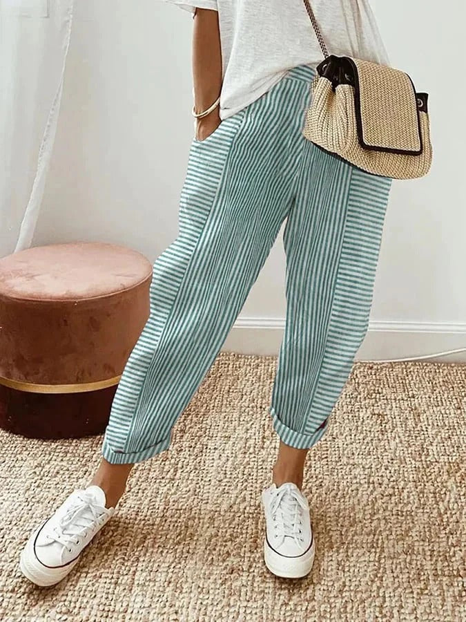 Charlotte® | Striped women's trousers made of cotton