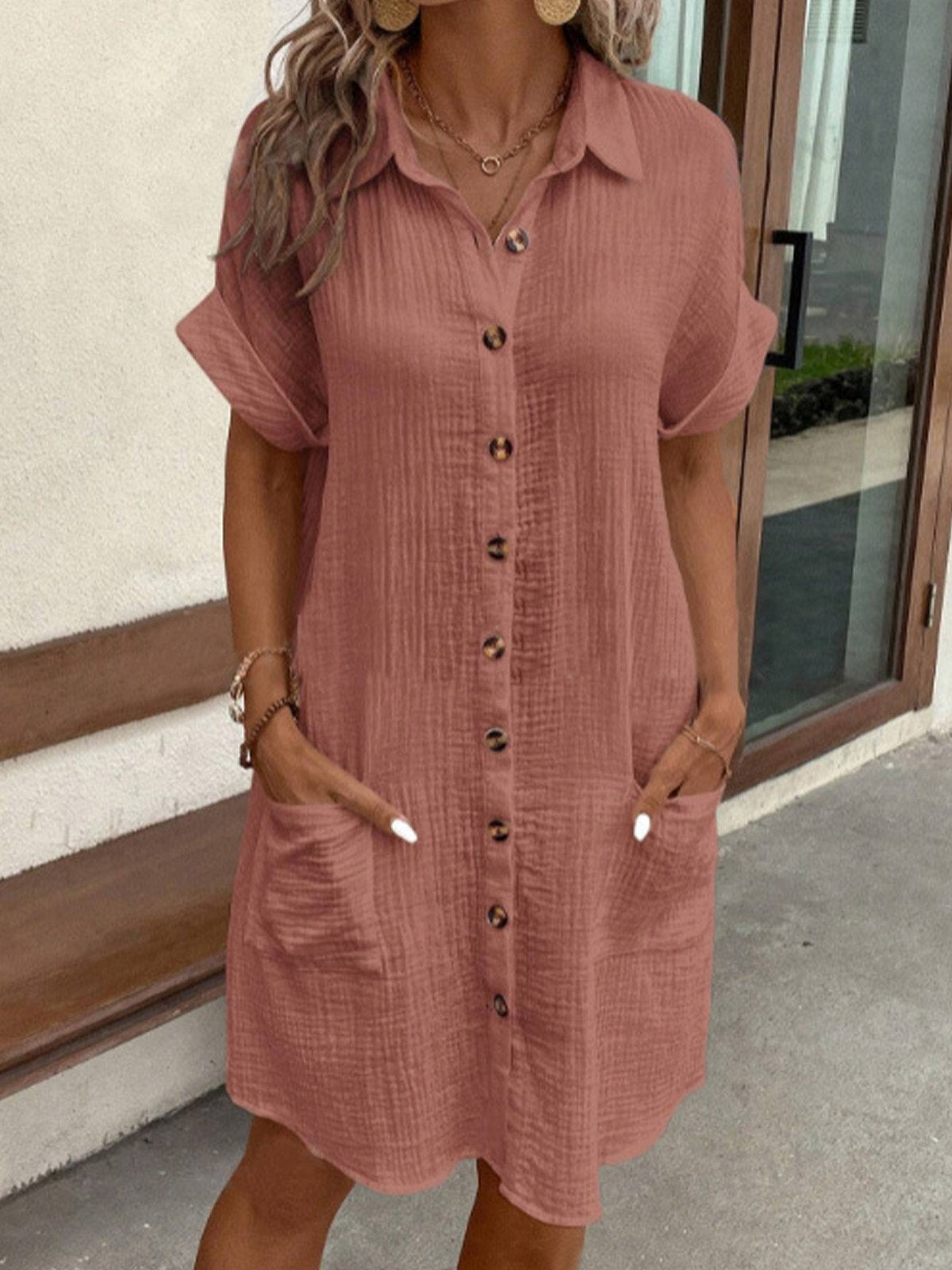 Courtney® | Elegant Summer Dress With Collar And Pockets
