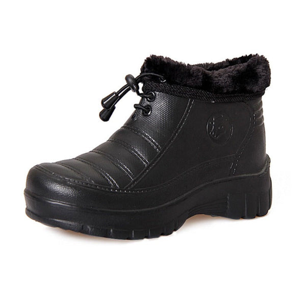 Men's Winter Boots – Waterproof – Faux Fur Lining – Quilted – Slip Resistant Sole