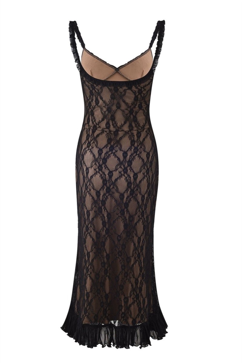 Daniela® | Maxi Dress With Ruffles And Floral Lace