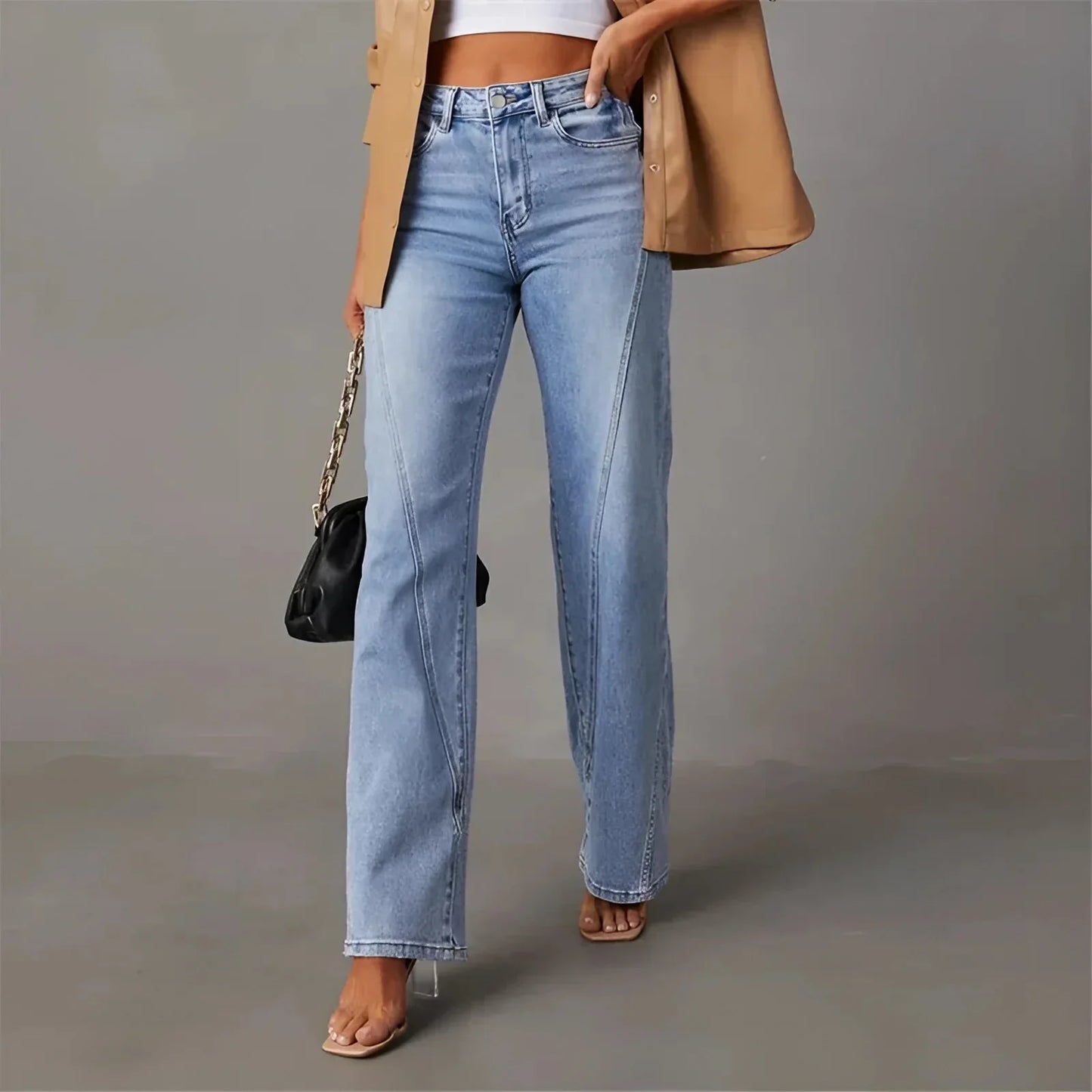 Ania® | High-Waisted Light Blue Jeans