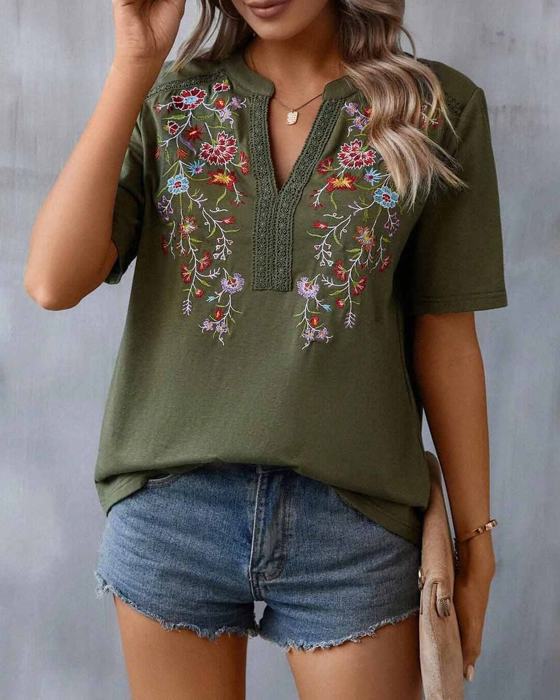 Aslaug® | Patchwork Lace Blouse For Women