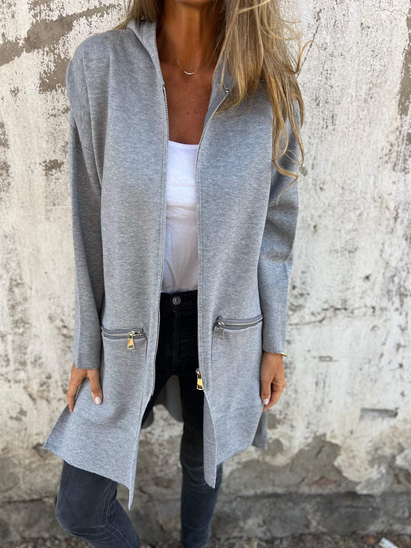 Apolonia | Long women's jacket. zipper