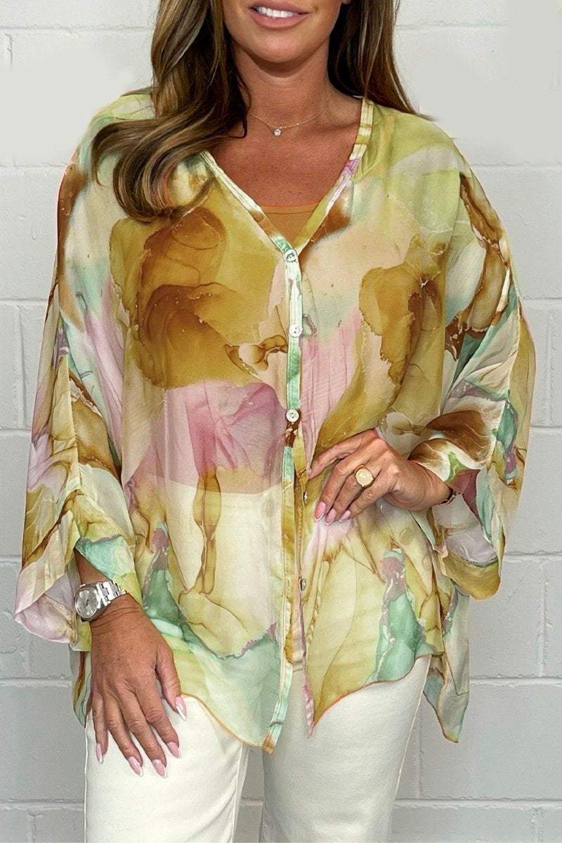 Aretusa® | Floral Button-Down Blouse