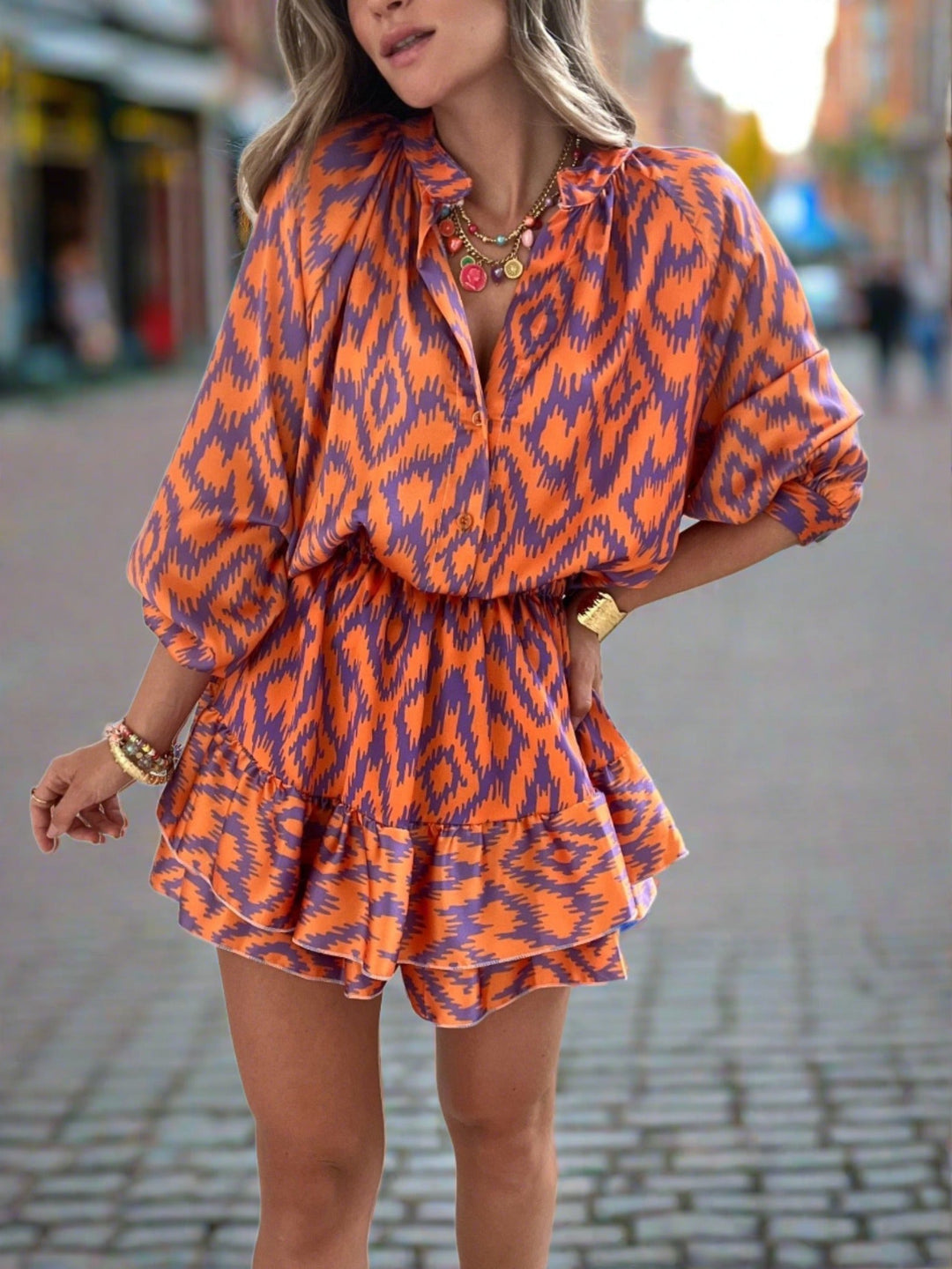 Beatriz® | Alicia mini dress with geometric print