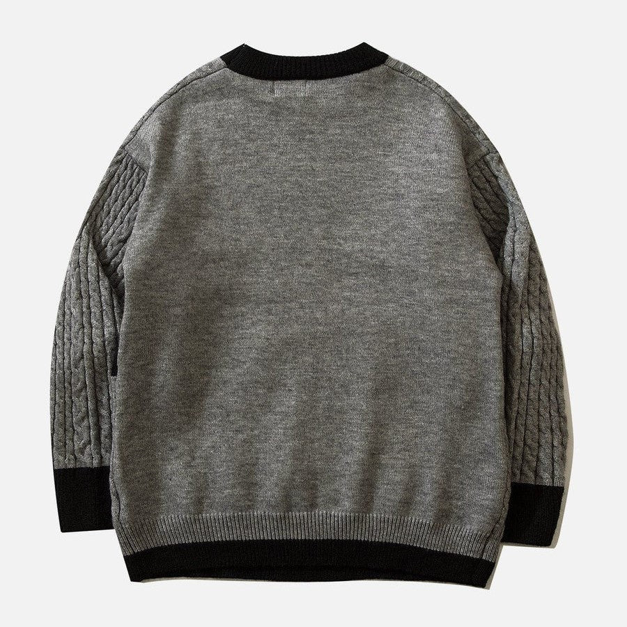 Aranza® | Cable sweater with a pastel cloud pattern