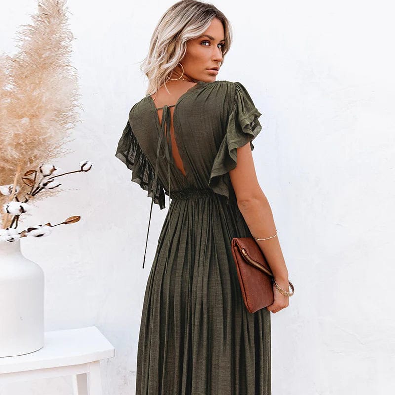 Apolline® | Maxi Dark Green Ibiza Dress