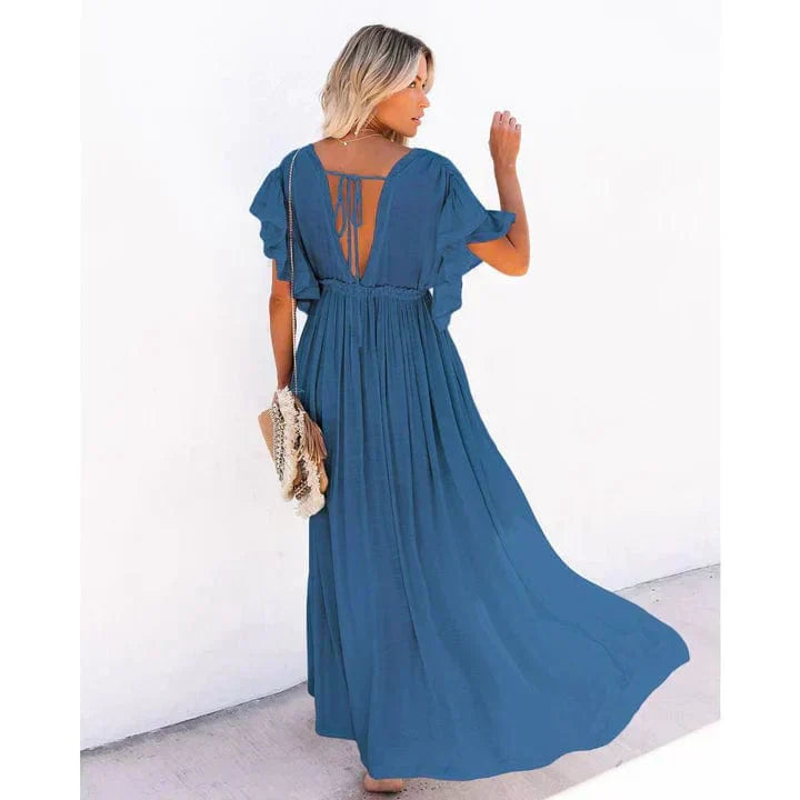 Blythe® | Maxi navy blue Ibiza beachwear