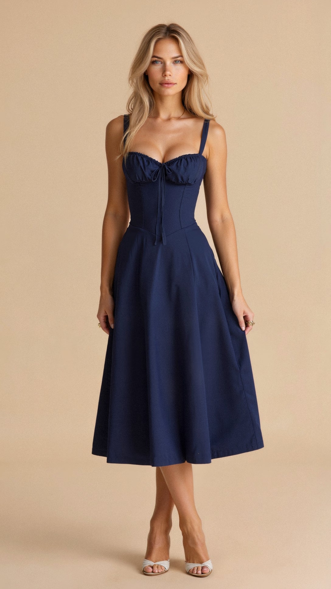 Margaret | Corset Midi Dress - Elegant, figure-flattering style