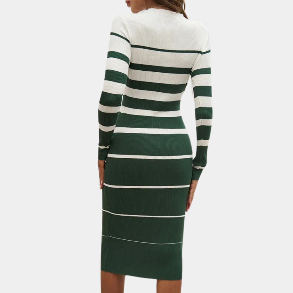 Aella® | Long sleeve dress with stripes for women