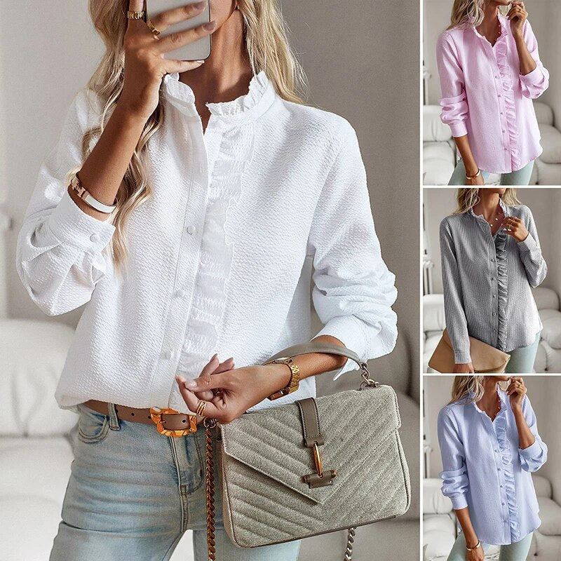 Darcy® | Ruffle long sleeve shirt