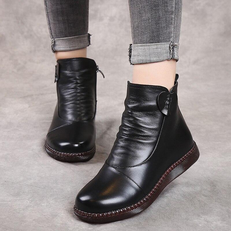 Women’s Ankle Boots – Sleek Fit – Leather – Ruched Front – Side Zipper – Casual Style