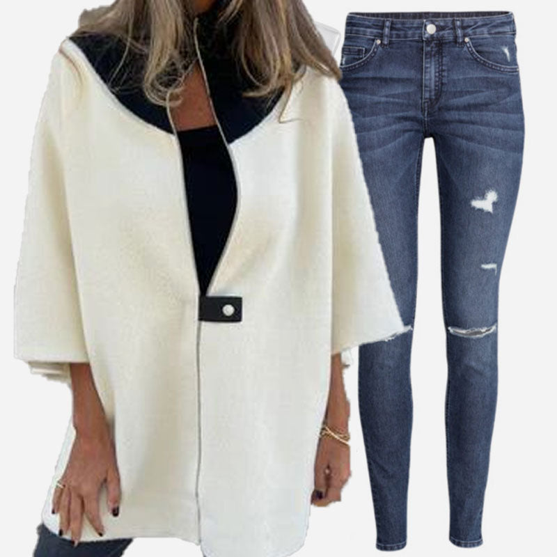 Angela® | Women's casual jacket with stand-up collar and half zip